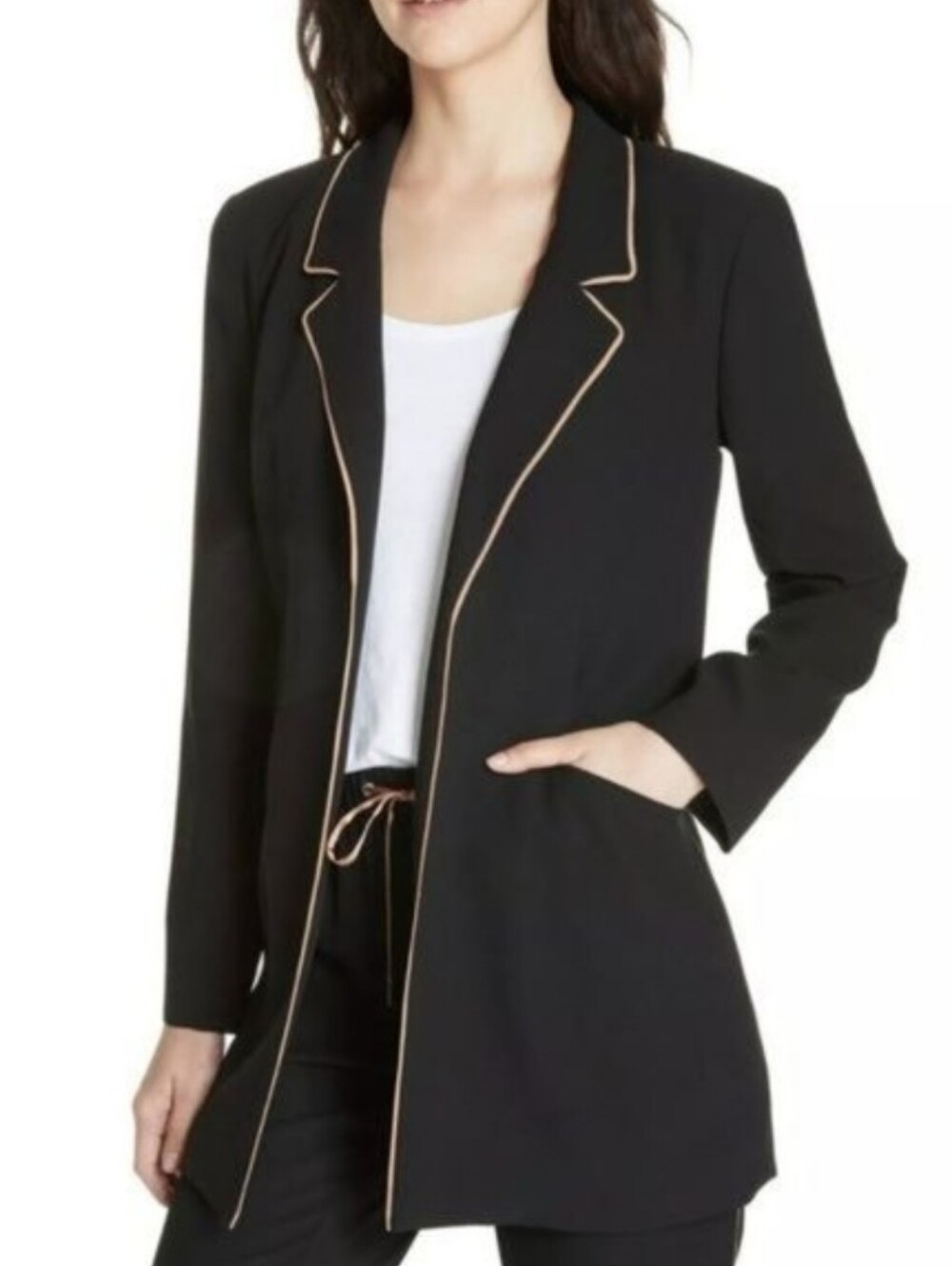 Eileen Fisher Silk Georgette Crepe Blazer